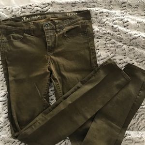 Madewell skinny skinny jegging Sz 29x32 Army green